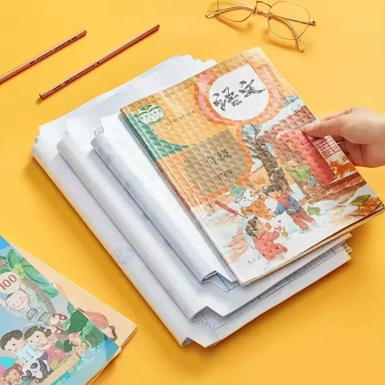 10PCS S/M/L Waterproof Book Wrapper Transparent Self-Adhesive Book Protective Covers for School Student Textbook Skin Sleeve
