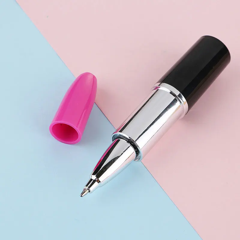 10Pcs Ballpoint Writing Pens Multi-Color Lipstick Cute Ball Pen Novelty Office Stationery Students Children Gift