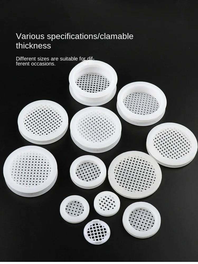 10pcs Furniture plastic air vent cover Kitchen cabinet Shoe cabinet Air mesh moisture proof vent Double white closet air vent