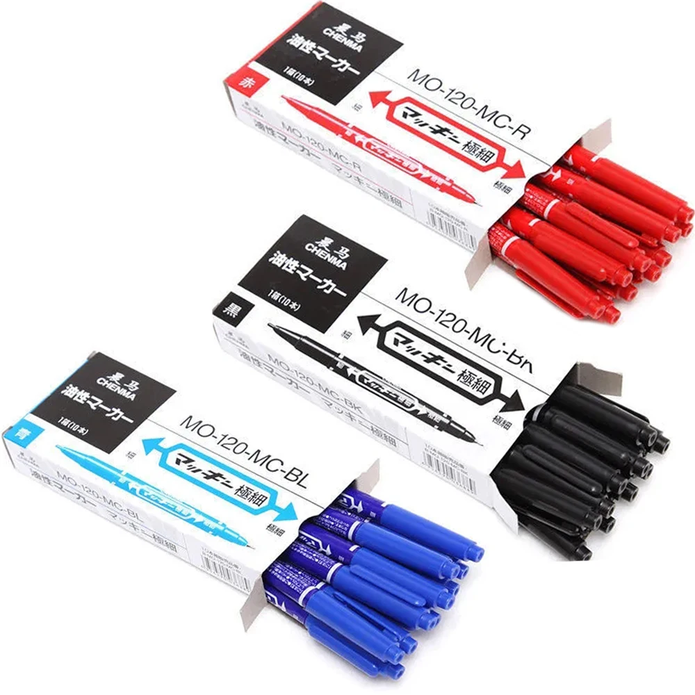 10pcs Tattoo Skin Markers Pen Scribe Permanent Makeup Tattoo Supplies Tool Ink Waterproof Marker Pen