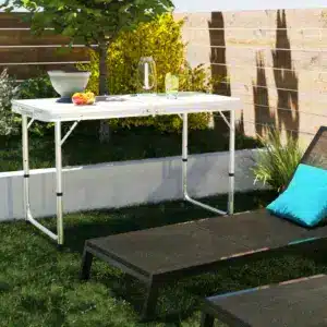 120cm Folding Picnic Table, Aluminum Alloy Camping Table that Fold Up,Portable Fold Away Garden Beach Barbecue BBQ Table,Outdoor