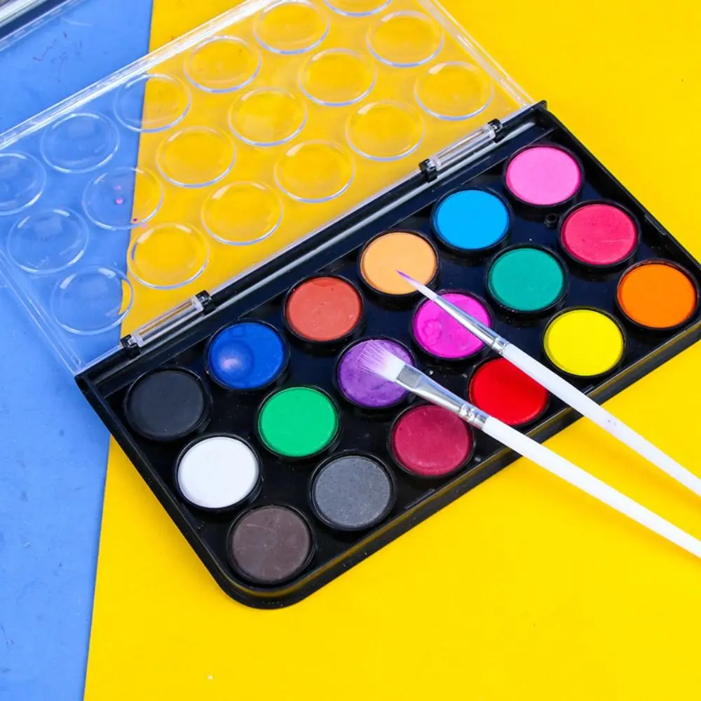 12/18/24/36Colors Solid Watercolor Paint Set Metallic Glitter Plastic Box Watercolor Pigment Painting Pigment Set Students