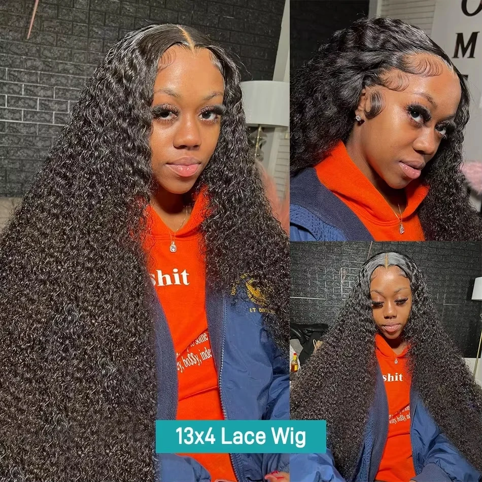 13X4 13X6 Water Wave Hd Transparent Lace Front Wigs Deep Wave Lace Frontal Pre Plucked Curly 100% Human Hair Wigs 250 Density