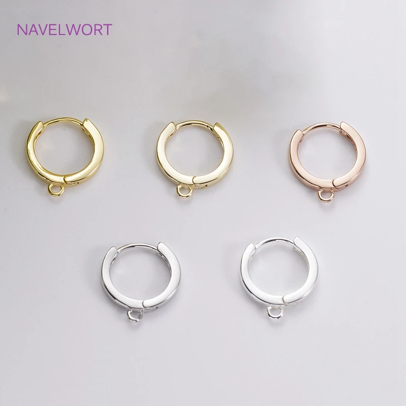 14K Gold Plated Brass Earrings Hooks Round Hoop Earrings,Earring Fixtures,Fasteners For Earrings,DIY Earring Making Accessories