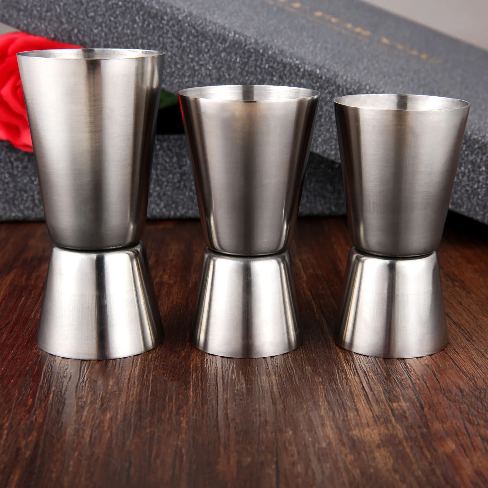 15/30 20/40 25/50ml Stainless Steel Measuring Cups Party Wine Cocktail Shaker Double Tone Jigger Shot Drinks Rectification Mixed