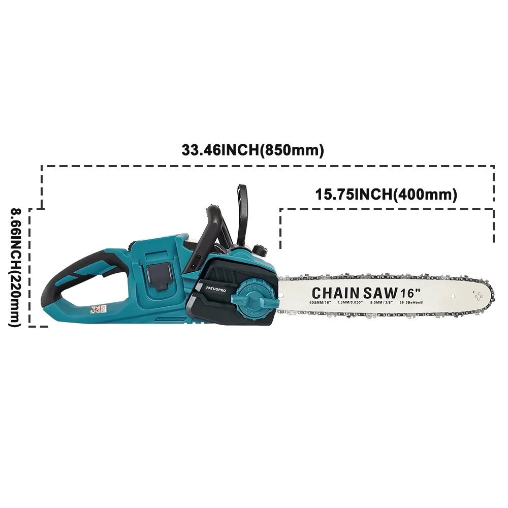16Inch Brushless Cordless Electric Chainsaw Rechargeable Woodworking Tools For Orchard Branch Handheld Cutter For Makita Battery