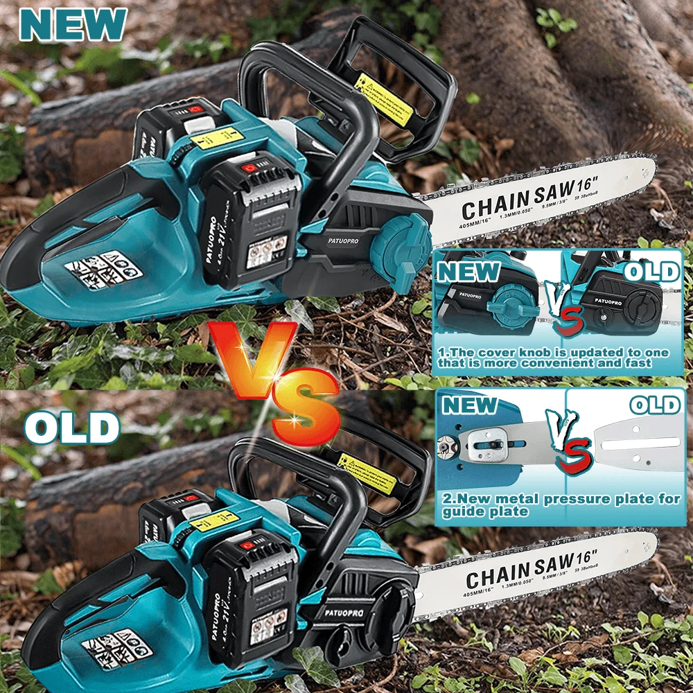 16Inch Brushless Cordless Electric Chainsaw Rechargeable Woodworking Tools For Orchard Branch Handheld Cutter For Makita Battery