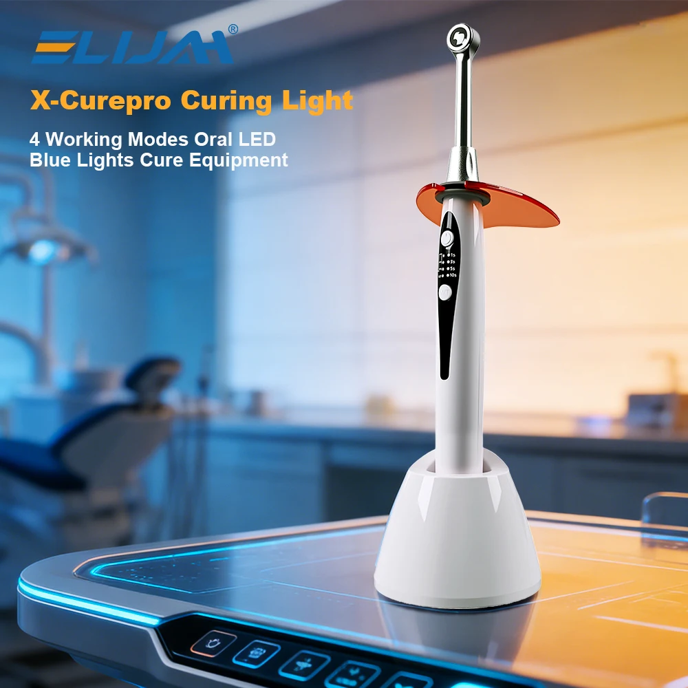 1S Dental LED Curing Light X Cure PRO Cordles Metal Head 1200-2500mw/cm² Photopolymerizer 4 Working Modes Curing Lamp Tools
