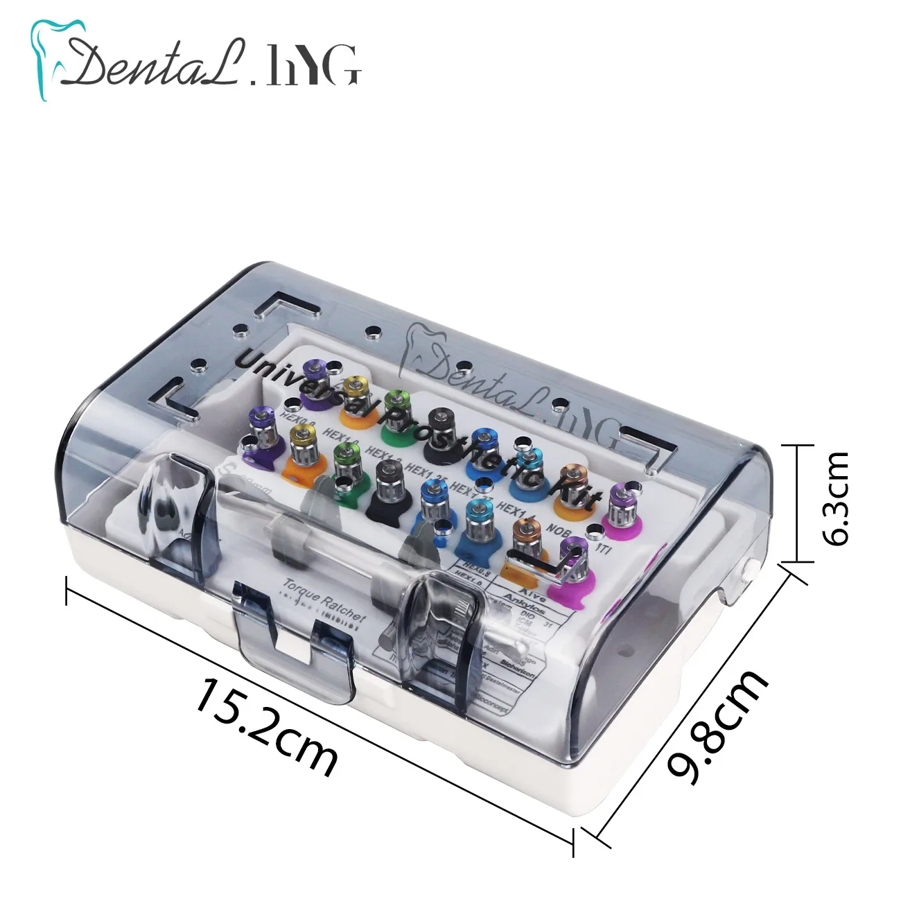 1Set High Quality Screwdriver Tools Dental Implant Torque Wrench Ratchet 10-70NCM with Drivers & Wrench Kit