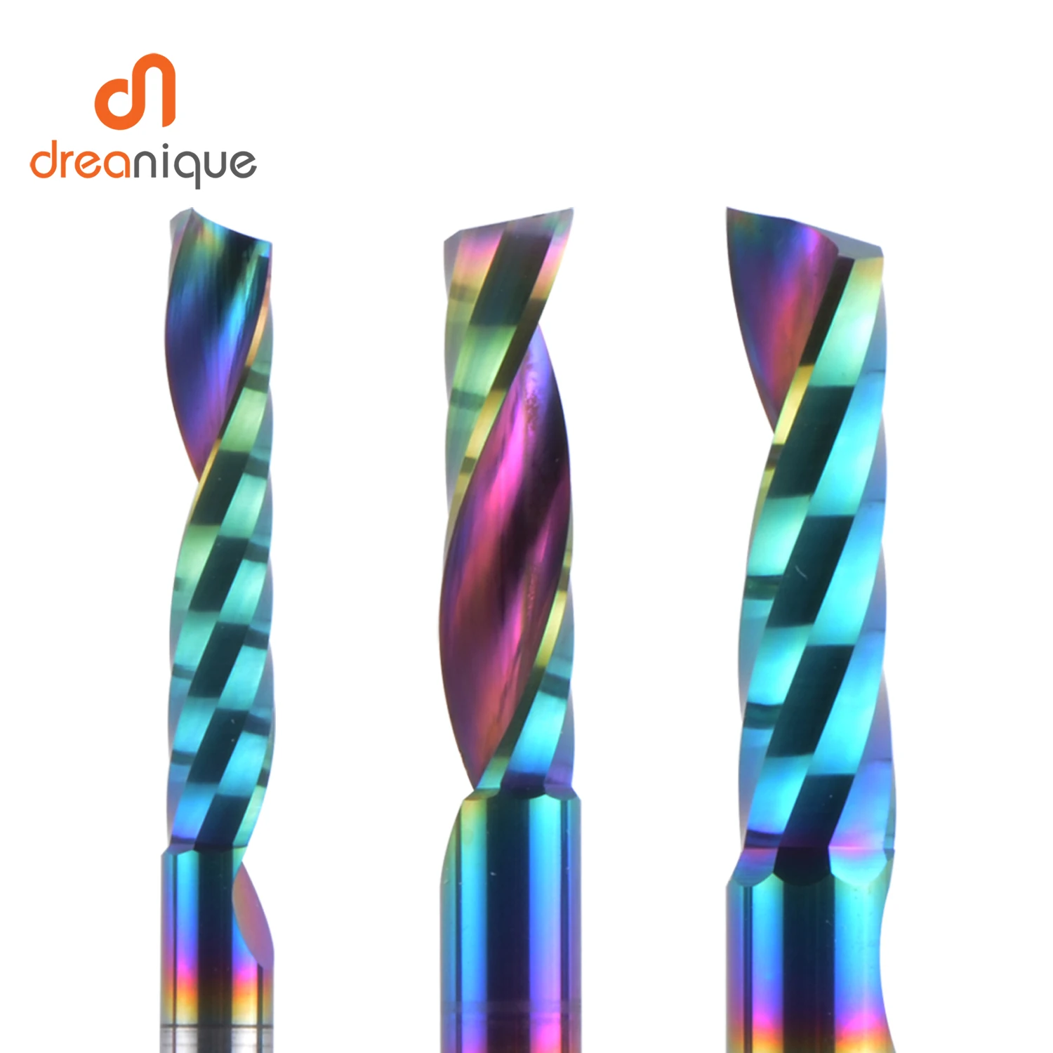 1pc AAAAA Single Flute Carbide Spiral End Mill 3.175 ,4,5,6mm Aluminum Milling Cutter Engraving Woodworking Acrylic DLC Coating