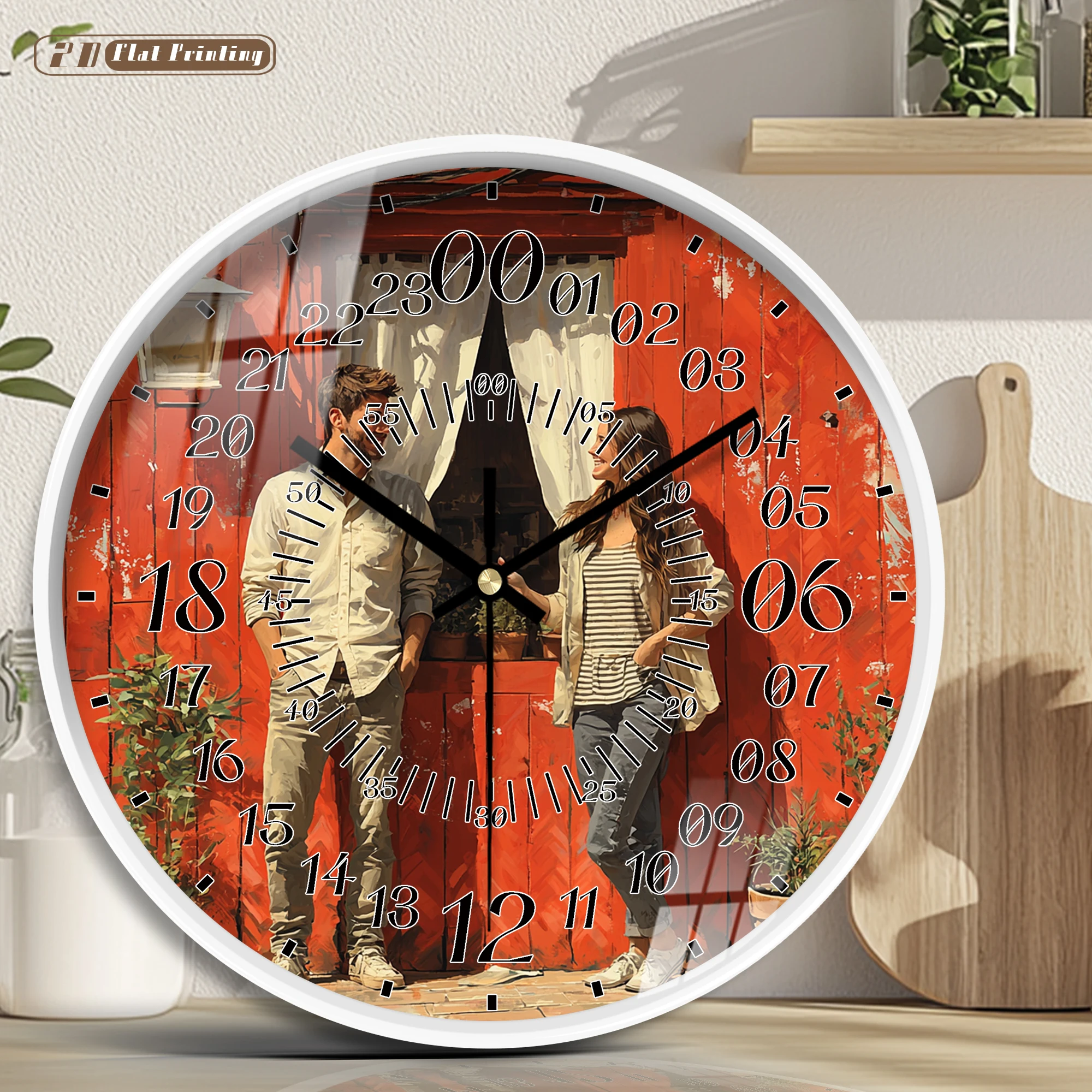 1pc Customizable Plastic Wall Clock, Photo Clocks Living room, Bedroom, Office Wedding, Christmas, Couples, Friends, Family