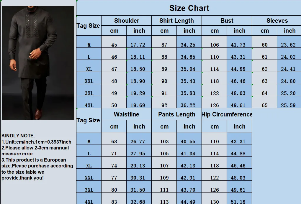 2 Piece African Clothes for Men Spring Autumn Africa Long Sleeve O-neck Black Top Pant Matching Sets Dashiki Africa Clothing