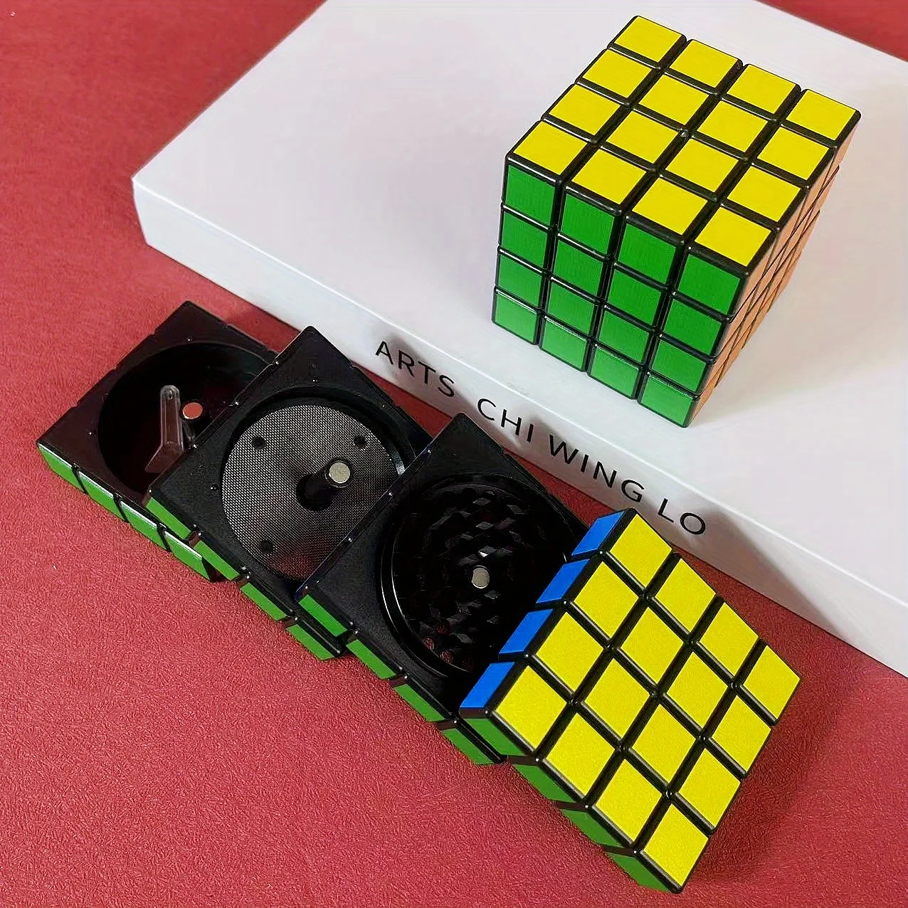 2.3inch Cube Herb Grinder Metal Vanilla Mortar Salt Spice Crusher Pepper Mill Tobacco Raw Grass Grinder Cigarette Kitchen Tool