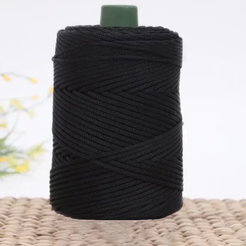 200m 3mm Summer Crochet Yarns Ice Rope Thread for DIY Knitting Bag Purse Sun Hat Shoes Cushions Weaving Yarn Sewing Accessories