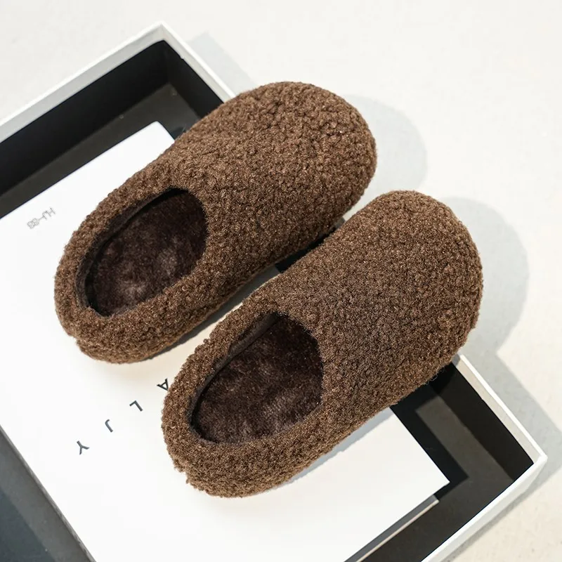 2025 Autumn Winter New Korean Style Slippers Girls and Boys Soft Sole Fluffy Cotton Slipper