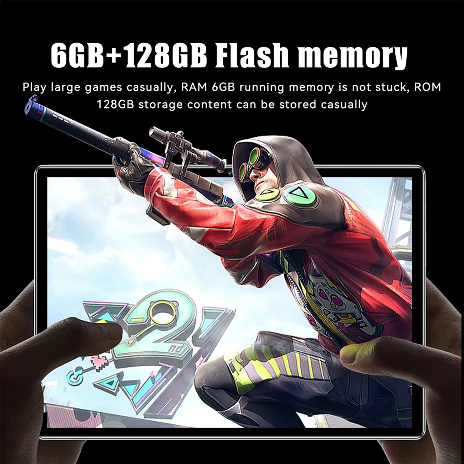 2025 New 10.1 Inch Octa Core Android Tablets 6GB RAM 128GB ROM 4G Dual SIM Network AI Speed-up Tablet Bluetooth WiFi 6000mAh