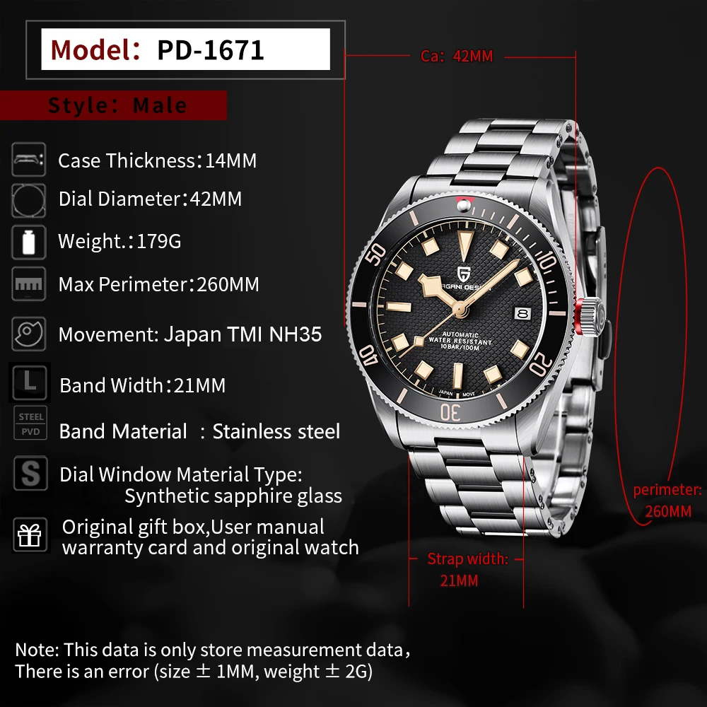 2025 New PAGANI DESIGN BB58 Men's Mechanical Watches Luxury NH35 Automatic Watch For Men AR Sapphire Waterproof Luminous Clock