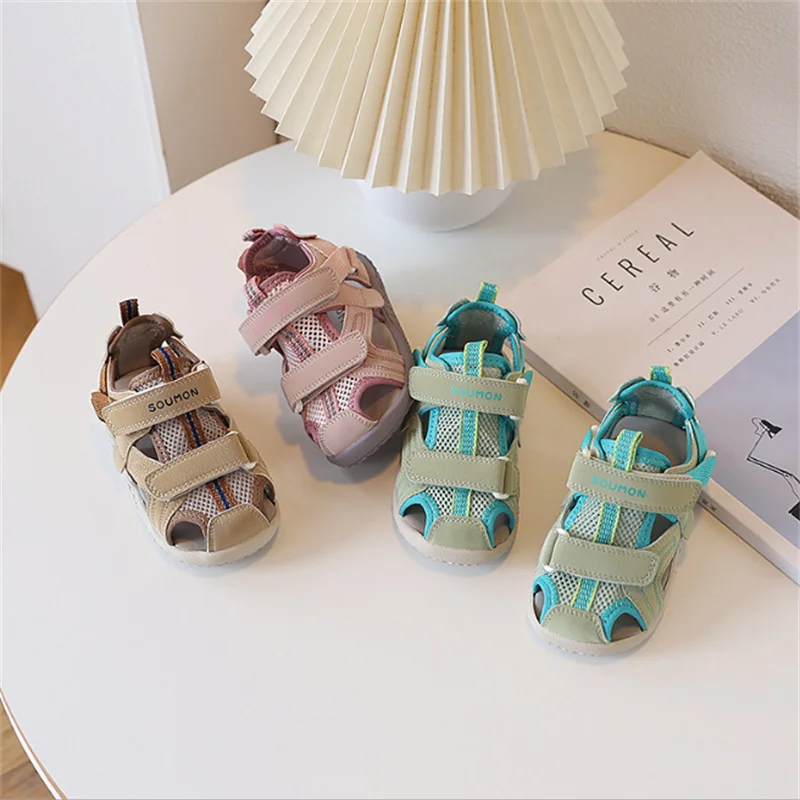 2025 New Summer Children Sandals Mesh Breathable Boys Sandals Soft Sole Non-slip Fashion Kids Girls Beach Sandals EU22-31