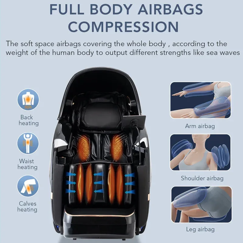 2025 Professional Auto Massage Chairs 4D Full Body Zero Gravity Massage Chair Sl Track Shiatsu Stretch Massage Recliner Chair