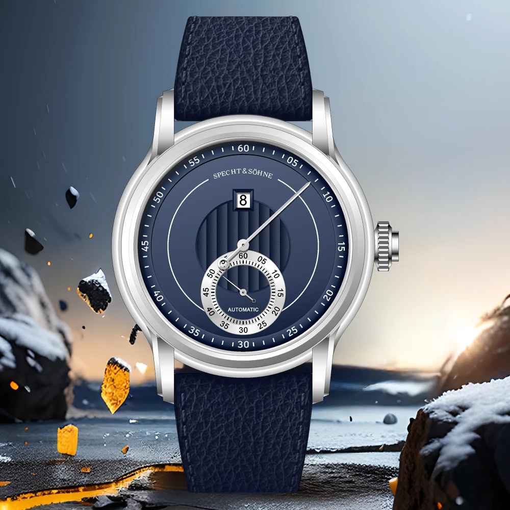 2026 New Luxury Specht & Söhne Jump Hour Watches Automatic Mechanical Watch For Men Sapphire Crystal Stainless Steel Wristwatch