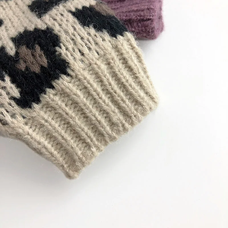 2026 Spring Autumn New Girls Leopard Sweaters Baby Fashion Knit Cardigan for Kids Boys Sweater Children Clothes