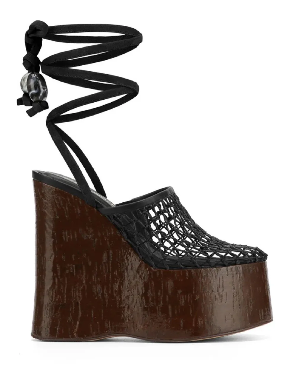 2026 Summer Gladiator Sandals Women Wedges Shoes Transparency Ankle Strap High Heel Thick Bottom Wood Grain Platform Sandals