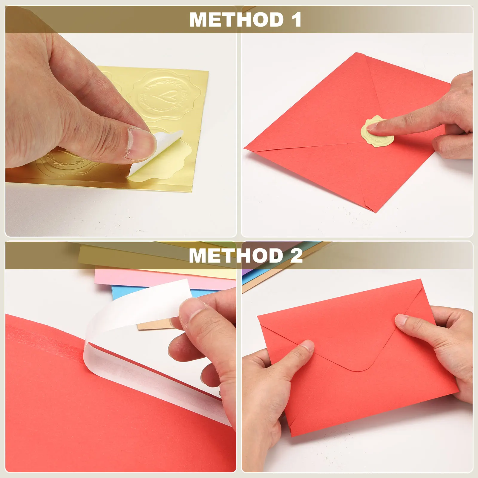 20Pack 5x7 Blank Cards and Envelopes V Flap A7 Envelopes with Cardstock & Gold Stickers Small for Greeting Cards Invitations