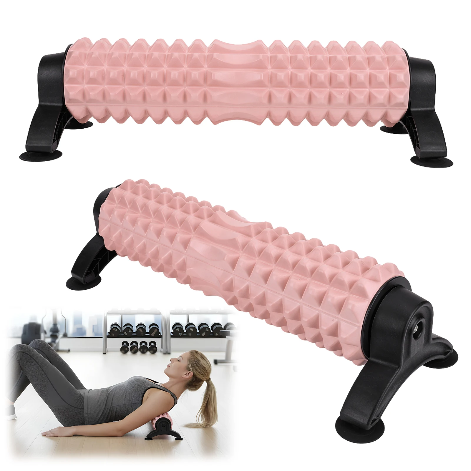 21 Inch Yoga Roller Foam with Stand Deep Tissue Massager for Back Pain and Muscle Recovery