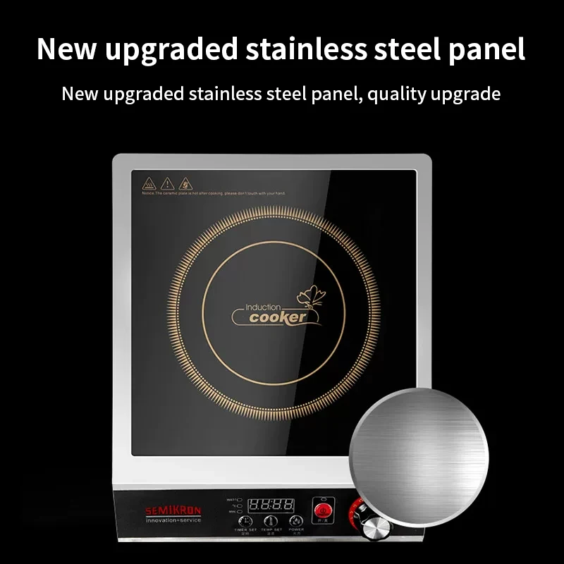220V 3600W high-power single-head induction cooker button control maximum load-bearing 50KG black crystal pane
