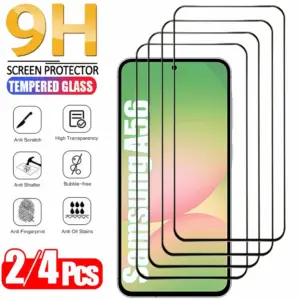 2/4PCS Cristal Templado For Samsung Galaxy A56 A55 A54 A53 Tempered Glass For Samsung A17 A27 A37 A57 A36 A26 A16 Screen Protector Samsung S26 S25 S24 Ultra Phone Protective Film