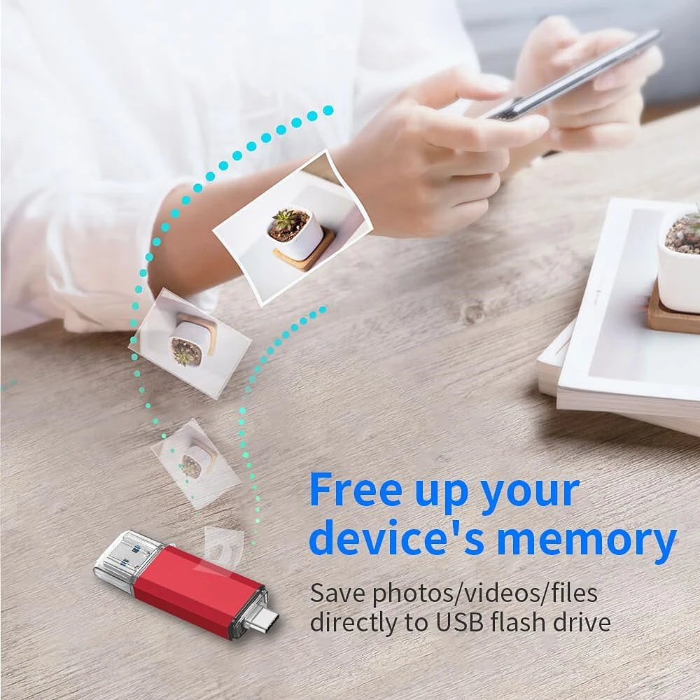 2TB OTG USB Flash Drive USB 3.0 Type C For iPhone ipad 1TB 512GB 256G Pendrive Samsung Huawei Xiaomi Android Laptop Memory Stick