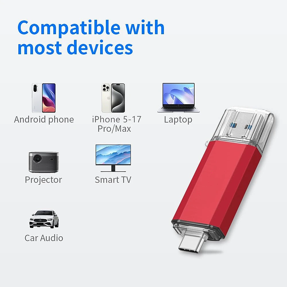 2TB OTG USB Flash Drive USB 3.0 Type C For iPhone ipad 1TB 512GB 256G Pendrive Samsung Huawei Xiaomi Android Laptop Memory Stick