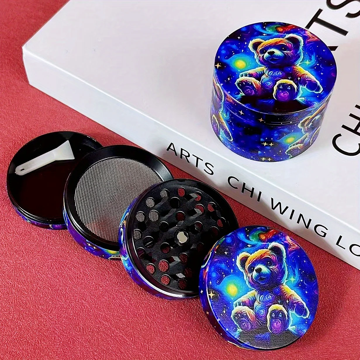 2inch Bear Herb Grinder Spice Mill Pepper Salt Metal Pestle Salt Mortar Tobacco Grass Grinder Cigarette Accessories Kitchen Tool