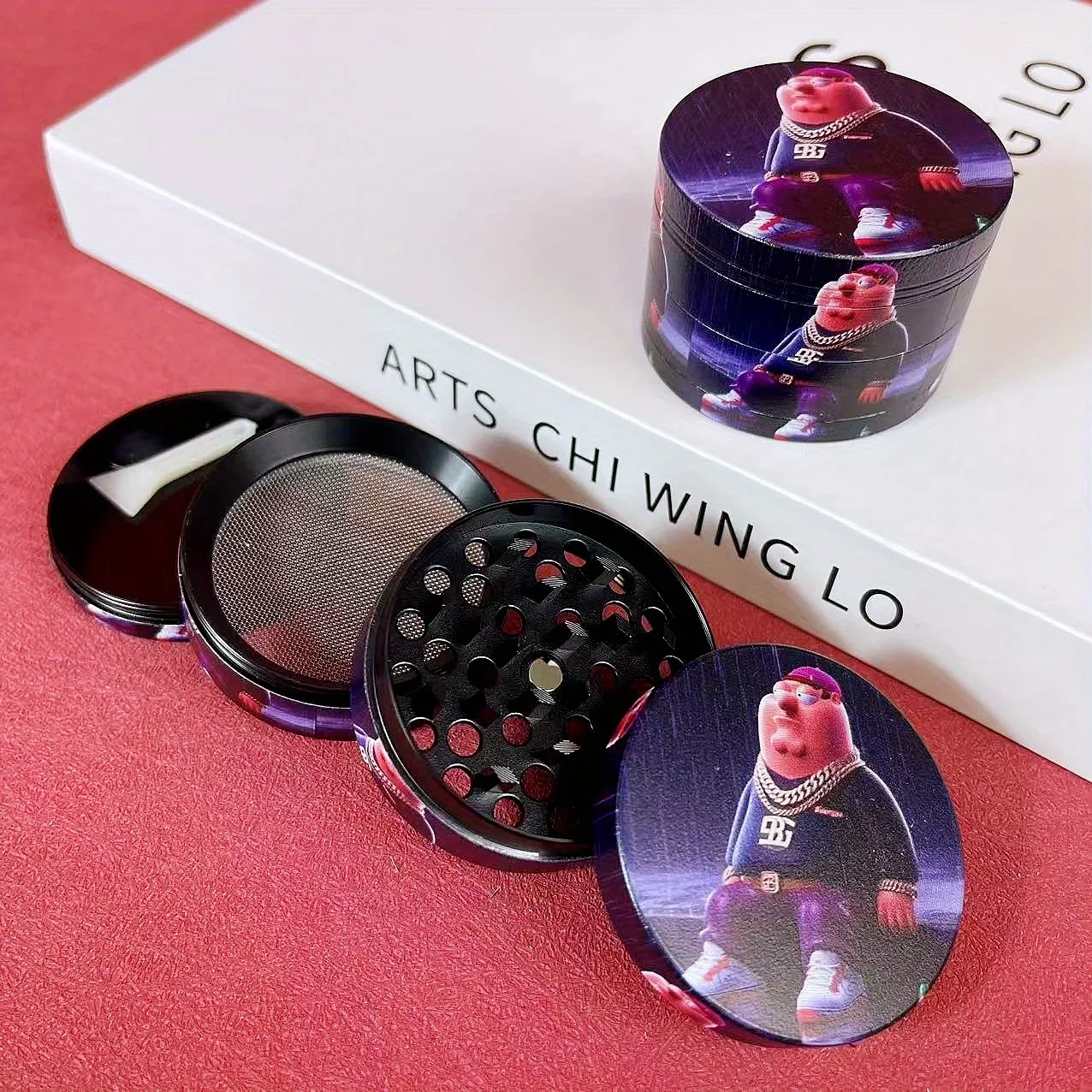 2inch Cartoon Herb Grinder Pepper Pestle Vanilla Mortar Metal Crusher Spice Mill Tobacco Raw Grass Grinder Smoking Kitchen Tool