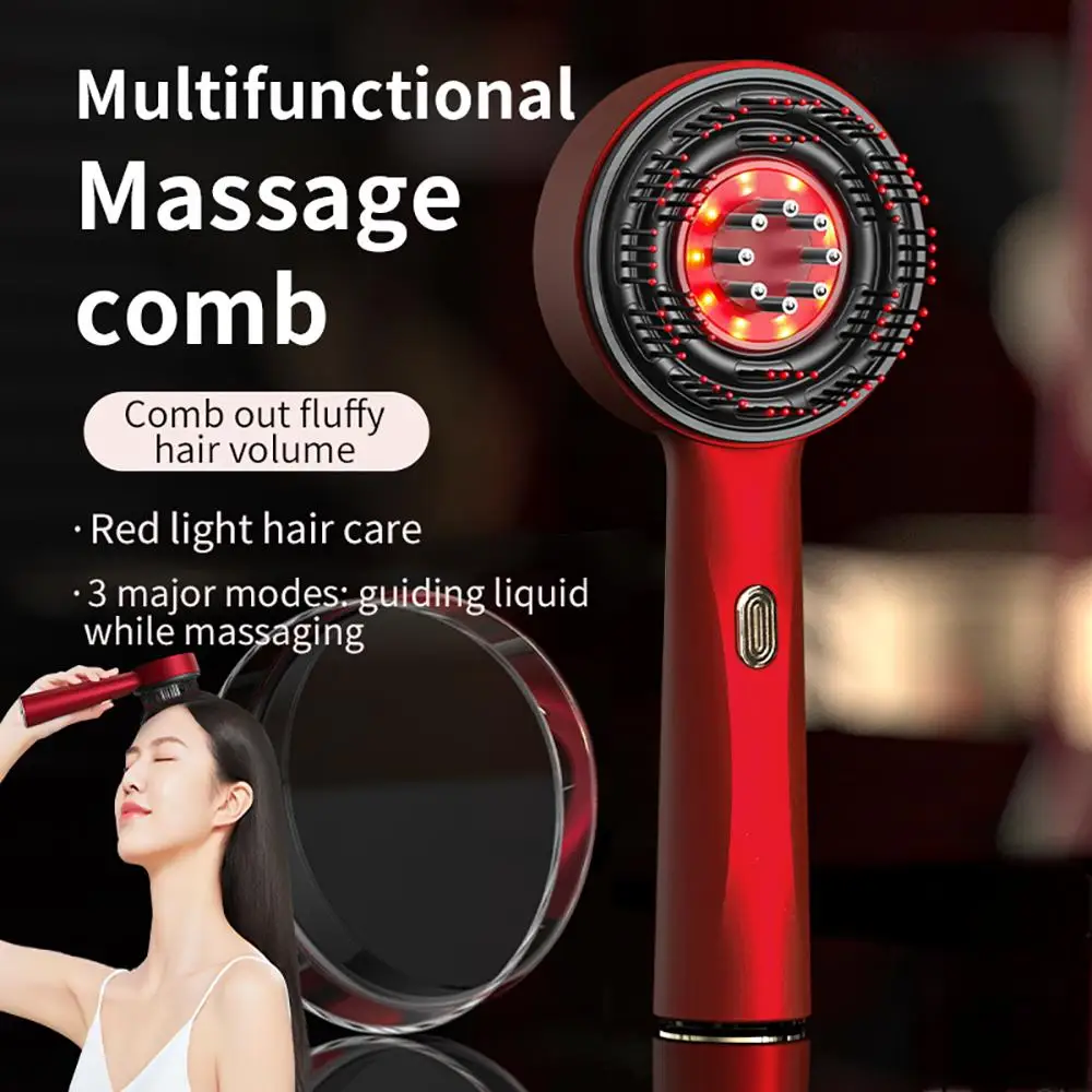 3 Modes Electric Massage Comb Portable Red Light Laser Comb for Hair Follicle Hair Follicles On The Head Essence Oil Applicator