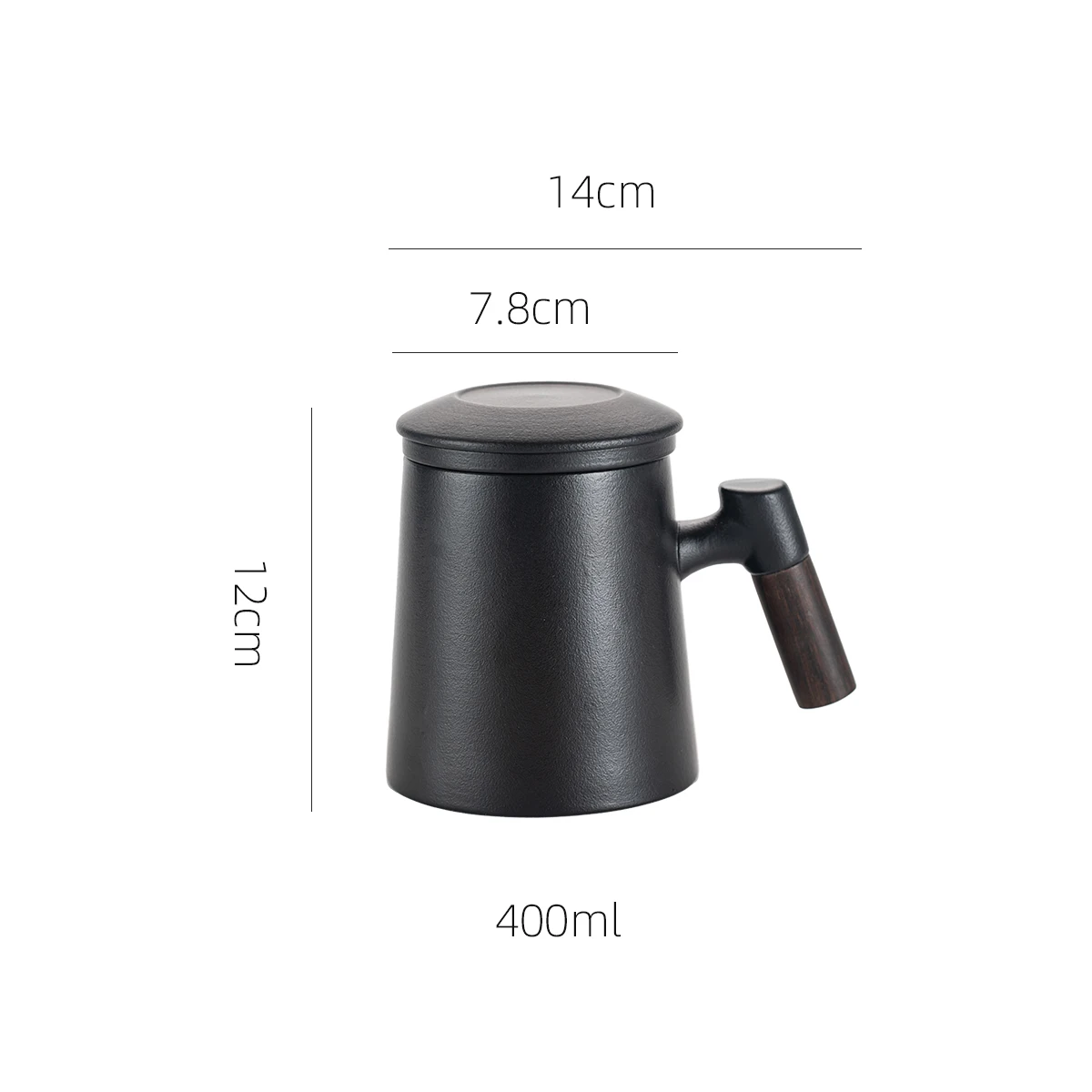 3-piece set of ceramic tea cups, mugs with lids, filtered tea water separation coffee cups, beverage cups