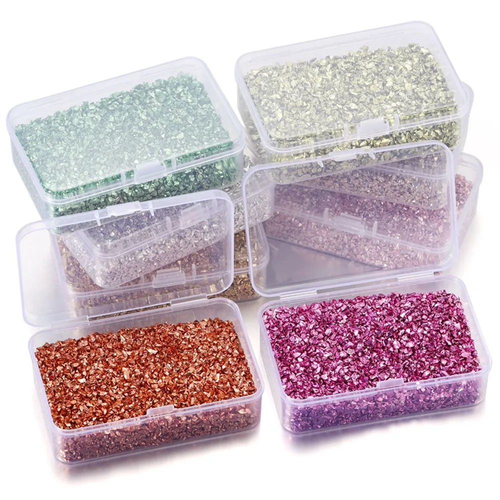 30-80g Crushed Glass Stones Resin Filling for DIY Epoxy Resin Silicone Mold Irregular Broken Stone Nail Art Epoxy Crafts Filler