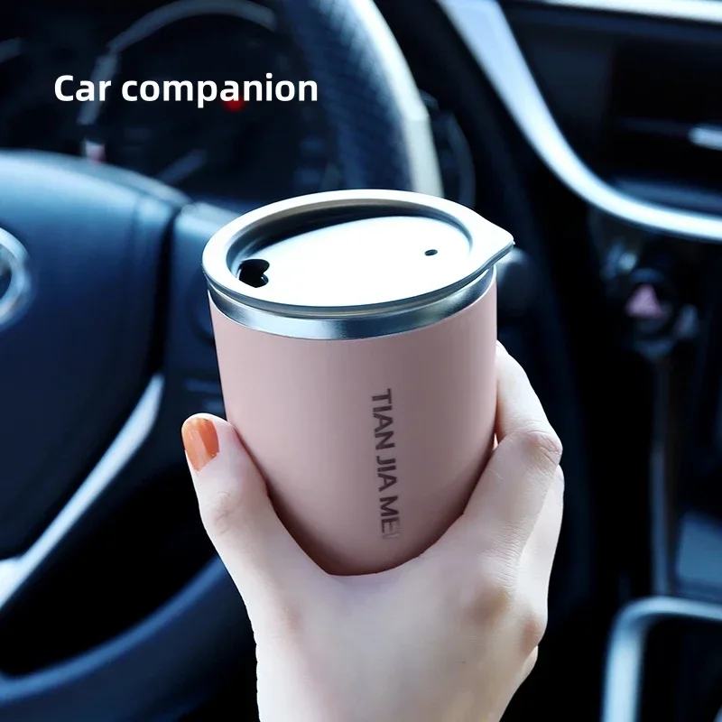 300ml Thermos Cup Men's and Women's Exquisite Portable Cup 304 Stainless Steel Simple Water Cup Office and Home Milk Coffee Cup