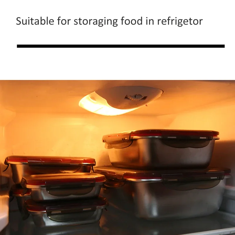 304 Stainless Steel Food Lunch Bento Box Sealed Leakproof Travel Storage Box Household Pickle Boxes Refrigerator Food Container