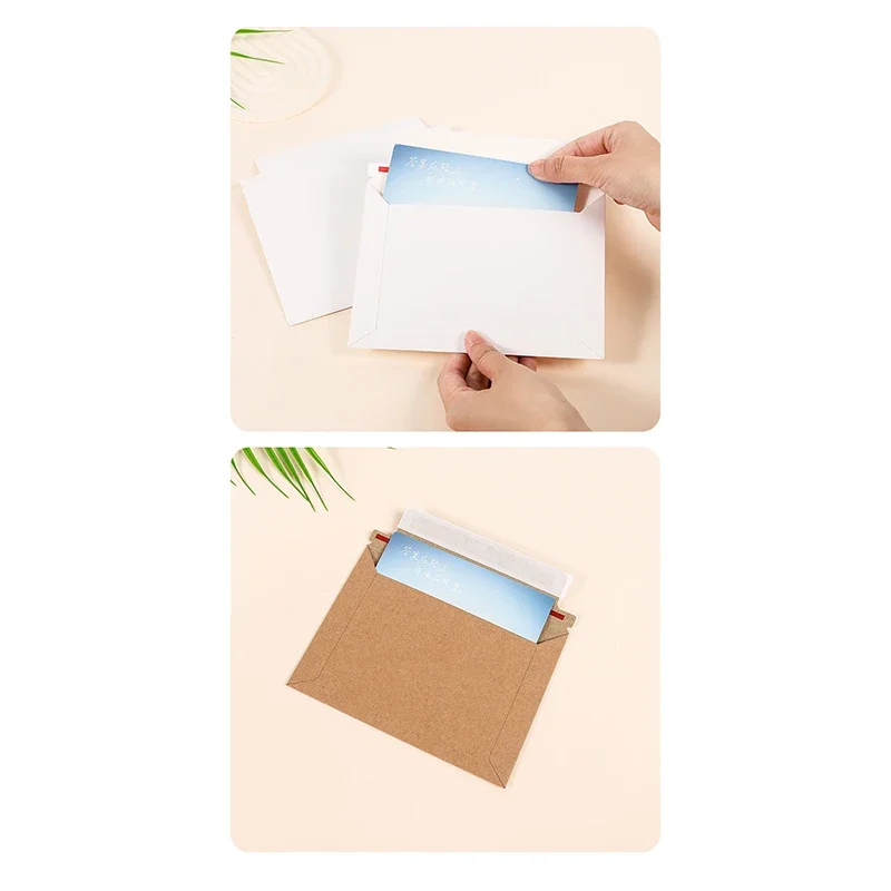 30pcs Envelope A3 A4 A5 A6 Postcards Message 250g Kraft Paper Autohesion Invitations Business Letters Express File Storage Bag