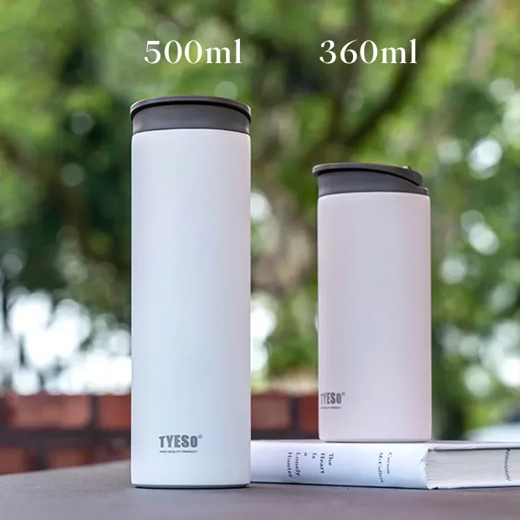 360ML Tyeso Stainless Steel Insulated Travel Mug Leak-Proof Direct Drink Water Bottle for Men and Women Portable Car Coffee Cup