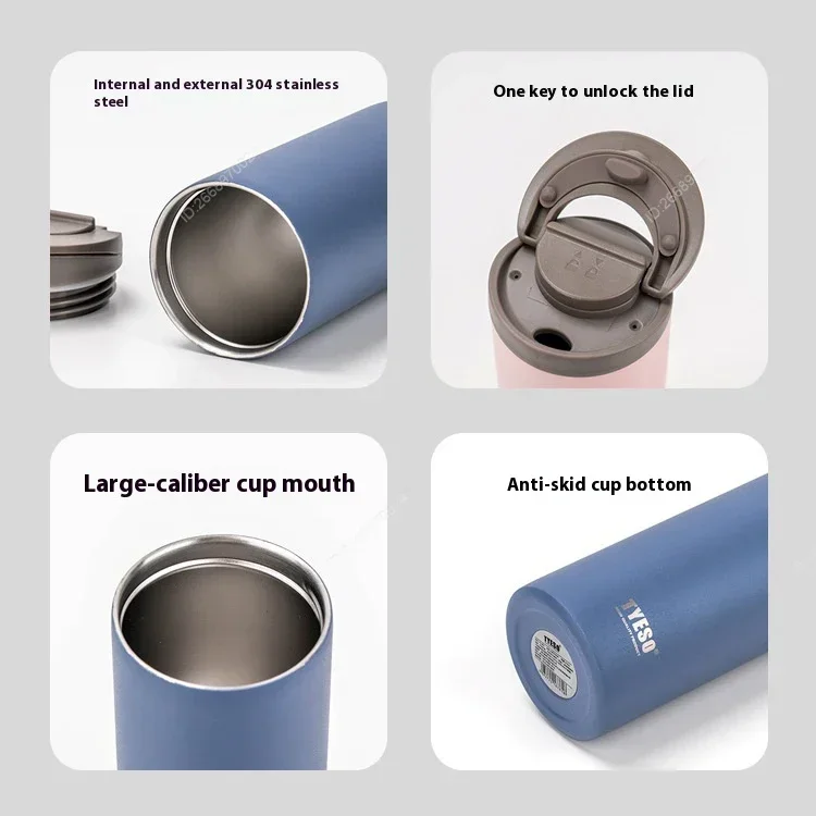 360ML Tyeso Stainless Steel Insulated Travel Mug Leak-Proof Direct Drink Water Bottle for Men and Women Portable Car Coffee Cup
