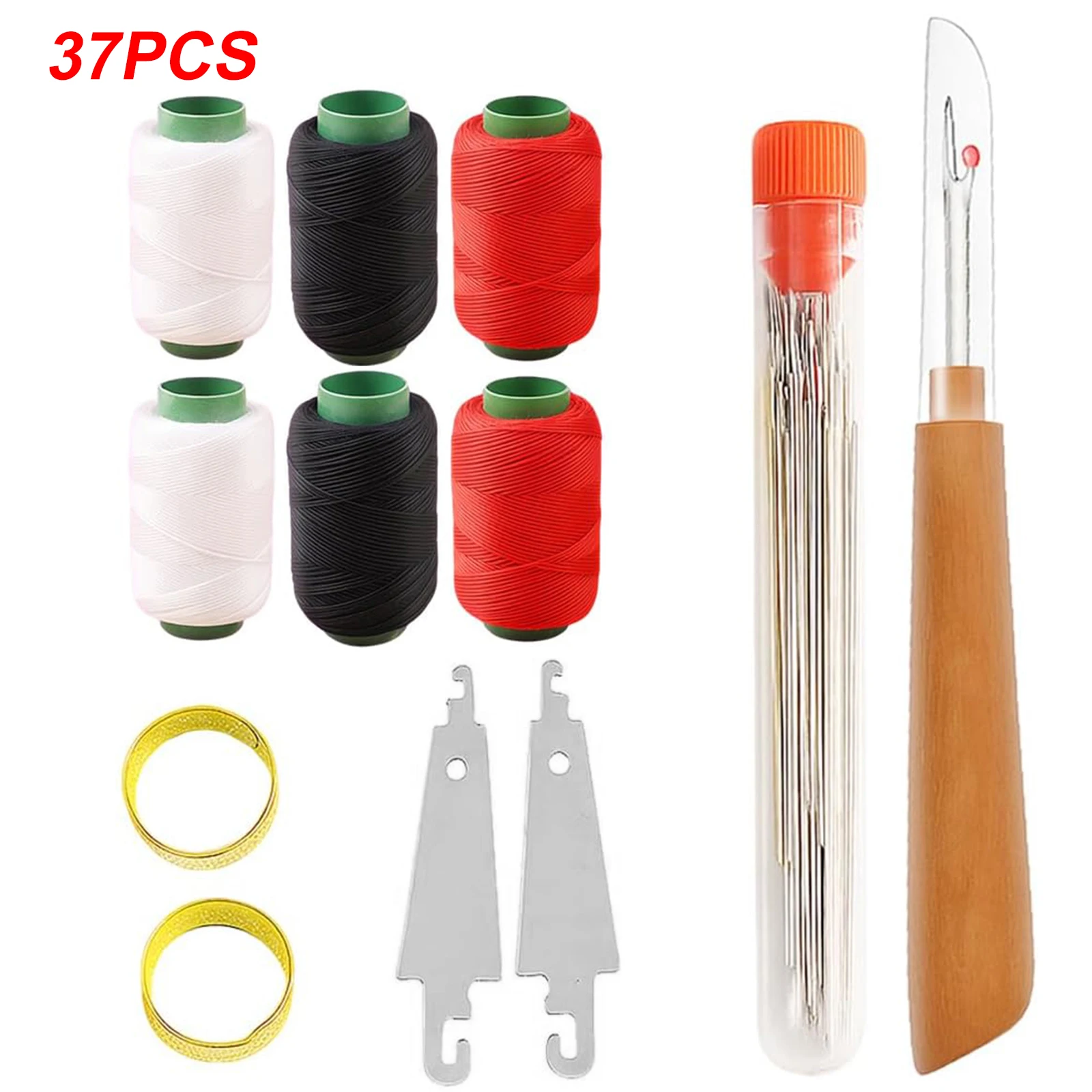 37Pcs Sewing Tool Set Steel Sewing Needles Big Eye Steel Sewing Needles Kit