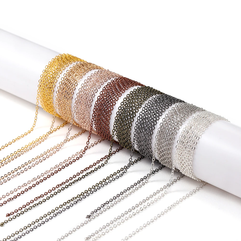 3Meter Alloy Bulk Link Chain With Jump Rings Lobster Clasps Necklace Chains For DIY Jewelry Making Supplie Necklaces Accessories