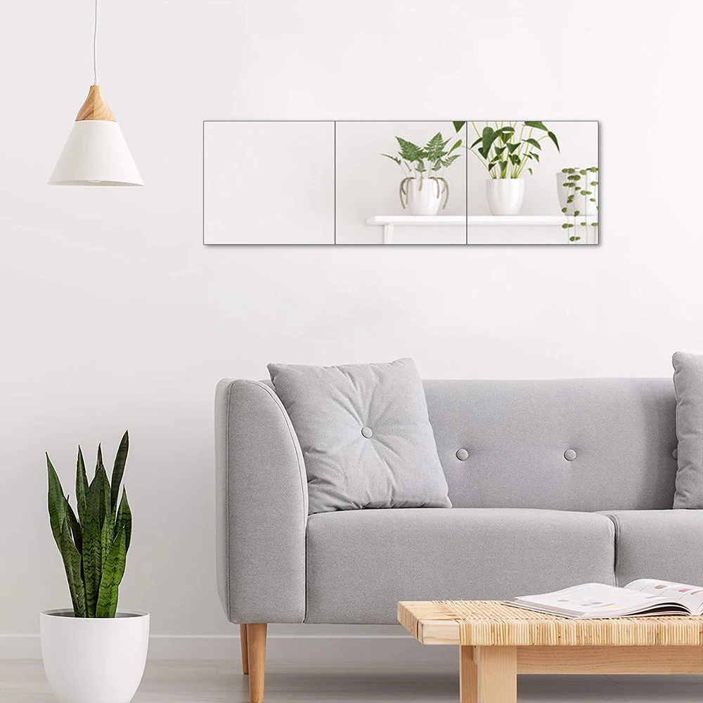 3pcs 30cm Acrylic Adhesive Wall Mirror Tiles