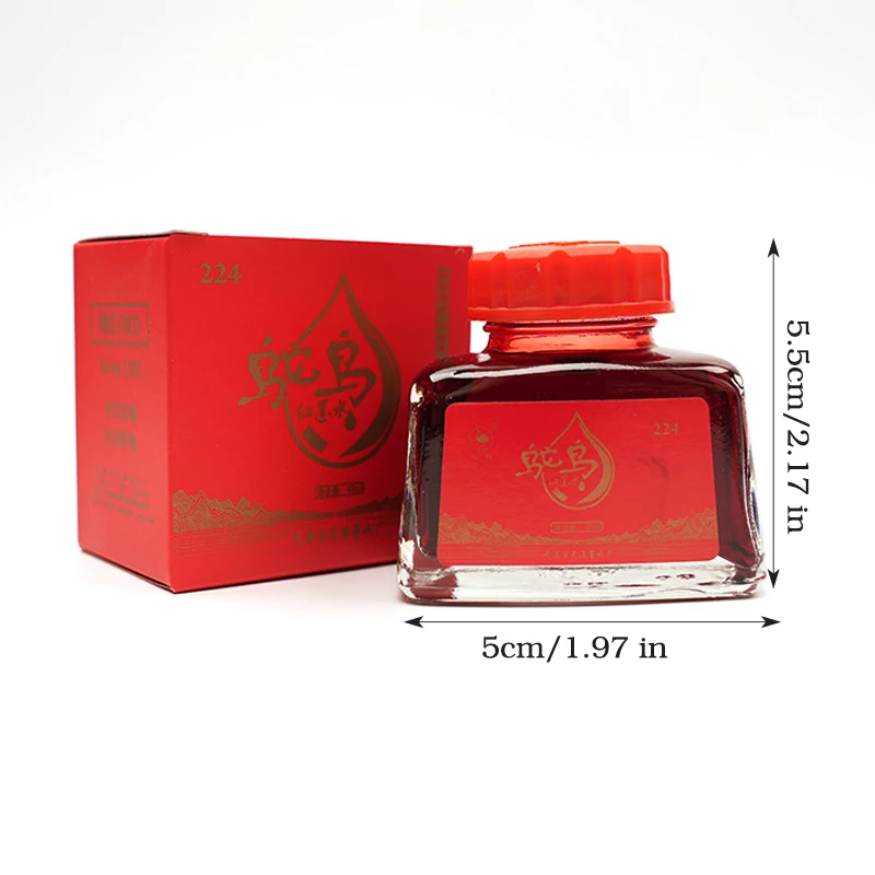 4 Colors Non-Carbon 48ml Bottle Fountain Pen Ink,Black, Blue, Red,Dark Blue,Non-Erasable, Office And School Supplies