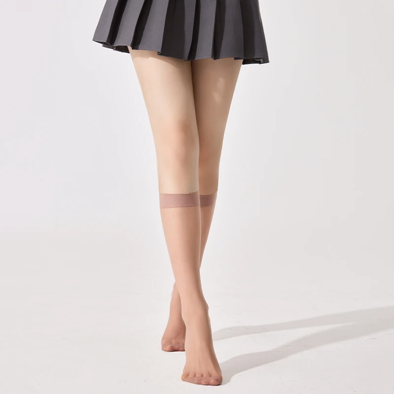 4 Pairs Medium Stockings Summer Breathable Ultra-Thin Knee Socks Transparent Nylon Socks JK Cosplay Calf Socks Sets