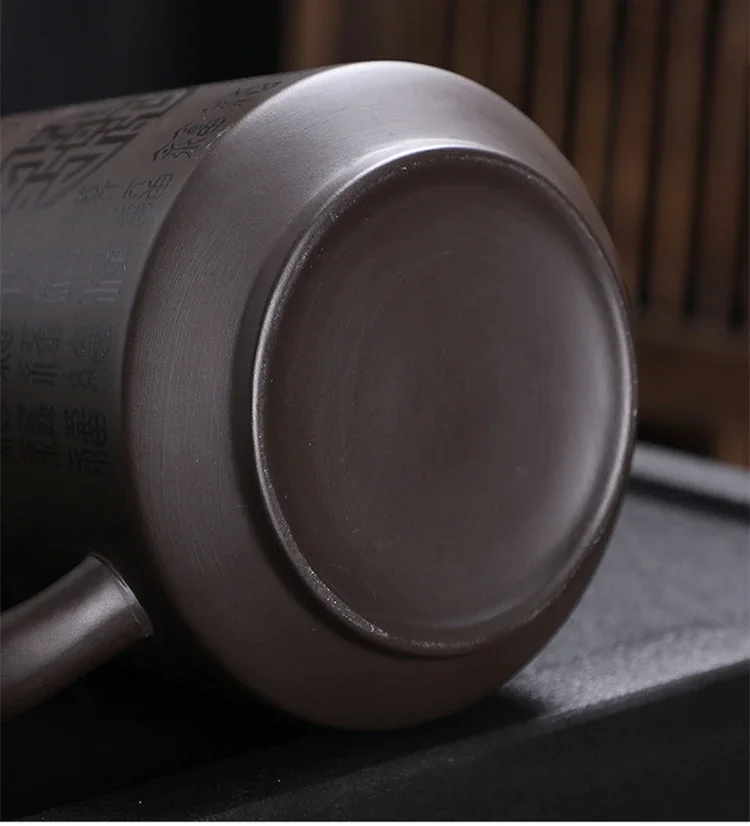 400ML Purple Clay Personality Tea Set Teacup with Lid Filter Office Mark Cup Travel Portable Drinking Utensils