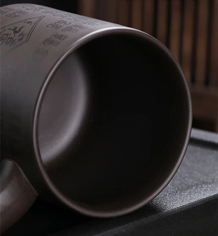 400ML Purple Clay Personality Tea Set Teacup with Lid Filter Office Mark Cup Travel Portable Drinking Utensils