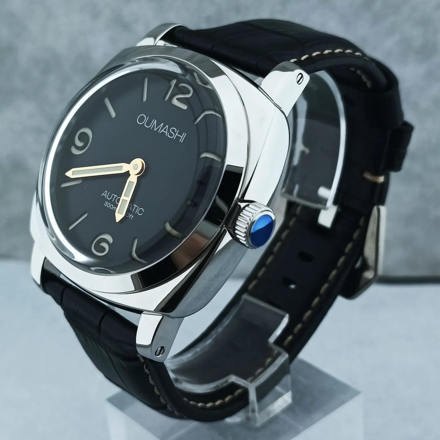 46mm Men's Watch Manual Winding Seagull ST3600 Movement Sapphire Glass Waterproof 316L Stainless Steels Custom Watch